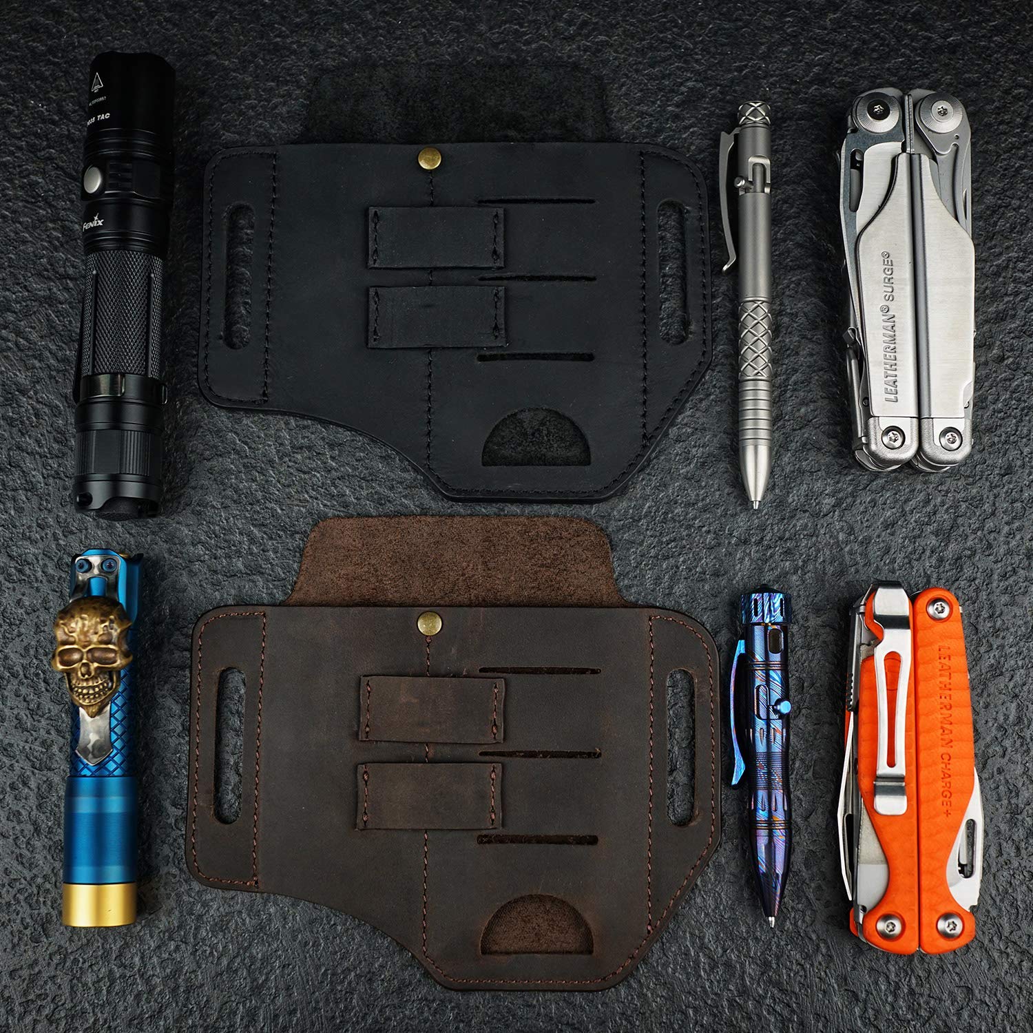 VIPERADE PJ13 EDC Holster, Knife Belt Cover/Leather Multitools Holster