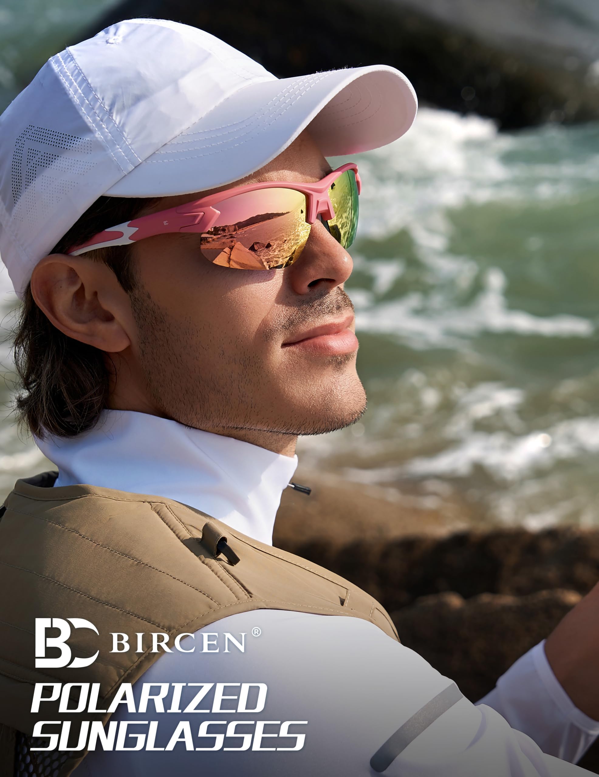 Gafas de sol deportivas polarizadas para hombre: TR90 UV400, gafas de ciclismo ligeras para correr, pescar, golf