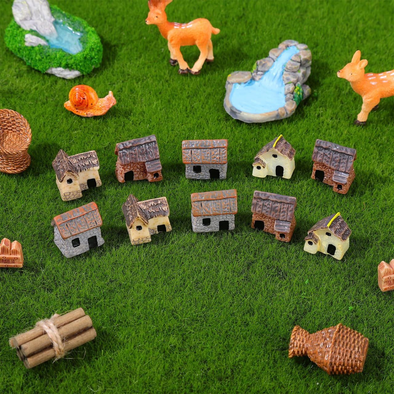 100 mini rane decorative da giardino in resina, mini rane in miniatura