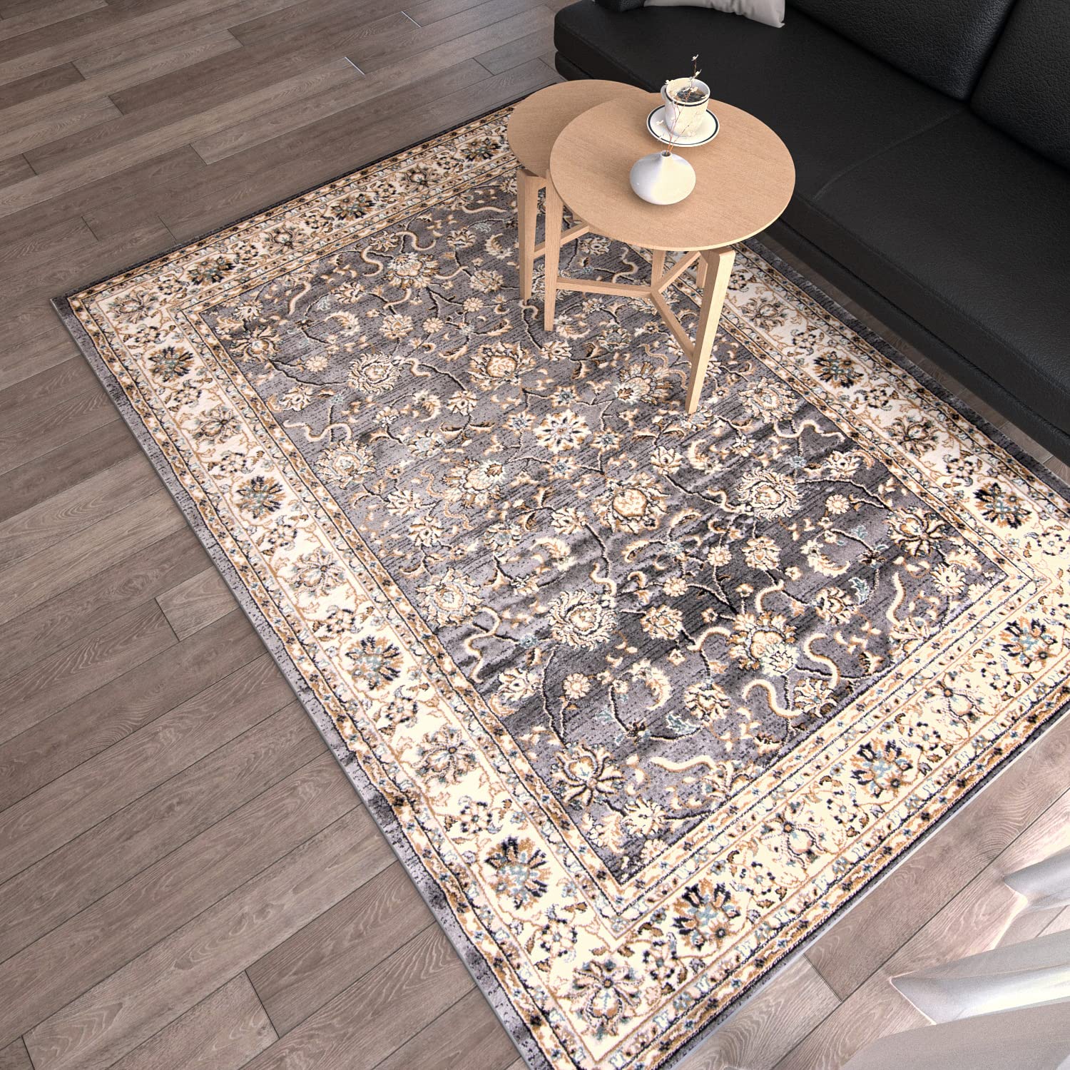 Mazovia Vloerkleed Oosters - Tapijt Kortstondig Pooltje - Tapijten Oosters Traditioneel Patroon - Decoratie Tapijt Woonkamer, Slaapkamer, Eetkamer - OEKO-TEX Carpet - Rug 180x260cm - Grijs Mazovia Vloerkleed Oosters - Tapijt Kortstondig Pooltje - Tapijten Oosters Traditioneel Patroon - Decoratie Tapijt Woonkamer, Slaapkamer, Eetkamer - OEKO-TEX Carpet - Rug 180x260cm - Grijs
