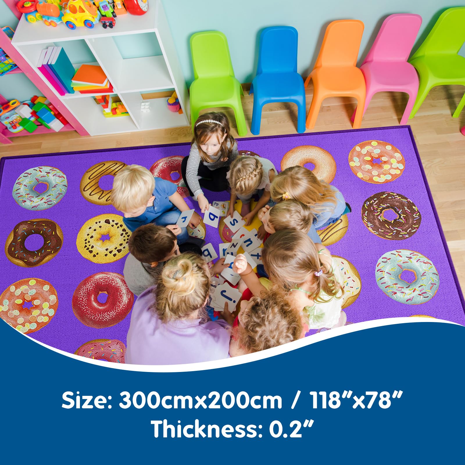 Booooom Jackson Classroom Rug (Purple, 6'56''x9'84'')