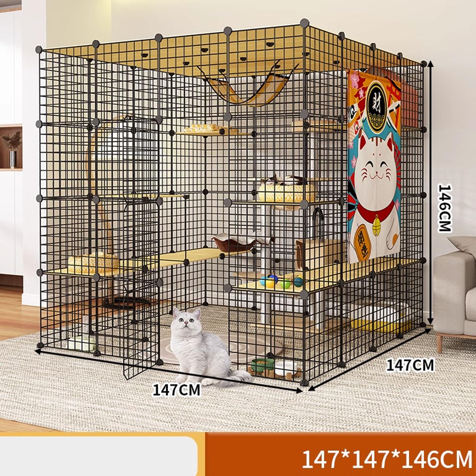 Amazon.co.jp: 猫 ケージ 大型 多頭飼い 猫ケージ大きい キャットケー