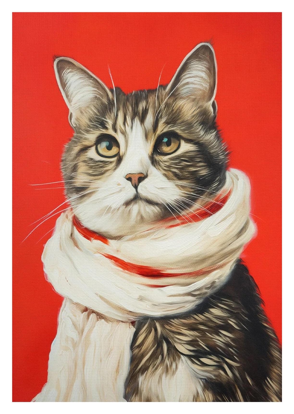 Impression sur toile chat XENITE pour habiller un mur vide avec un style vintage élégant
