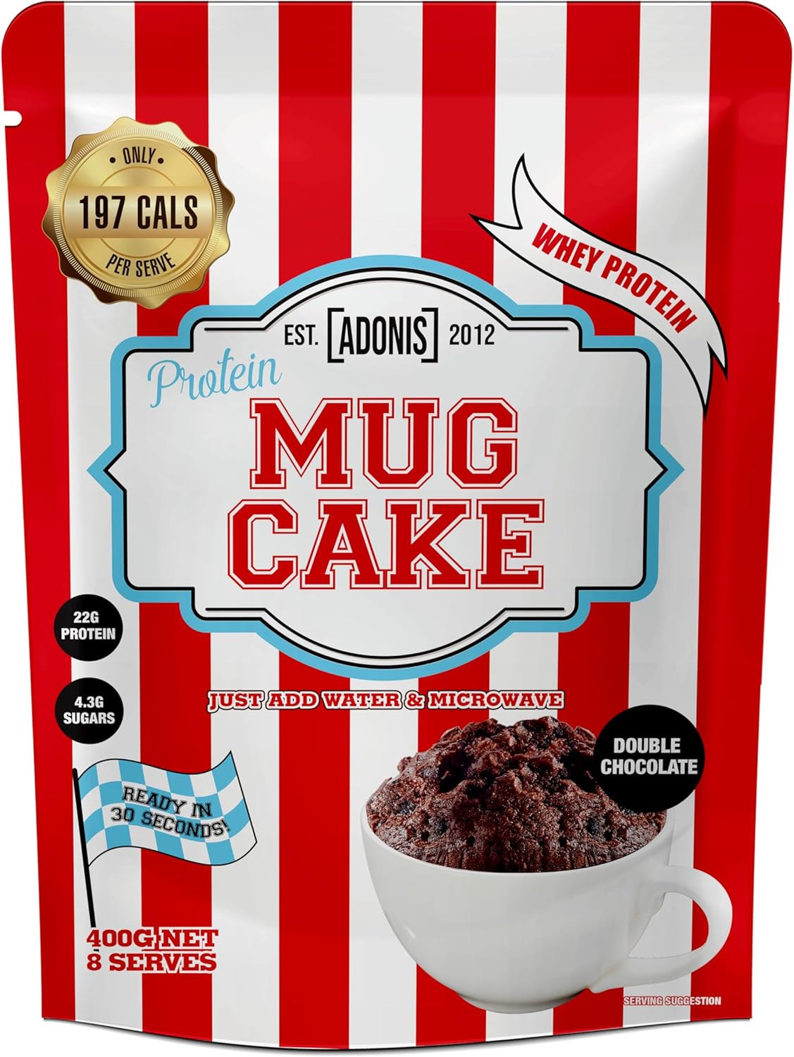 Adonis Protein Cookie Dough Mug Cake Double Chocolate Flavour 400g