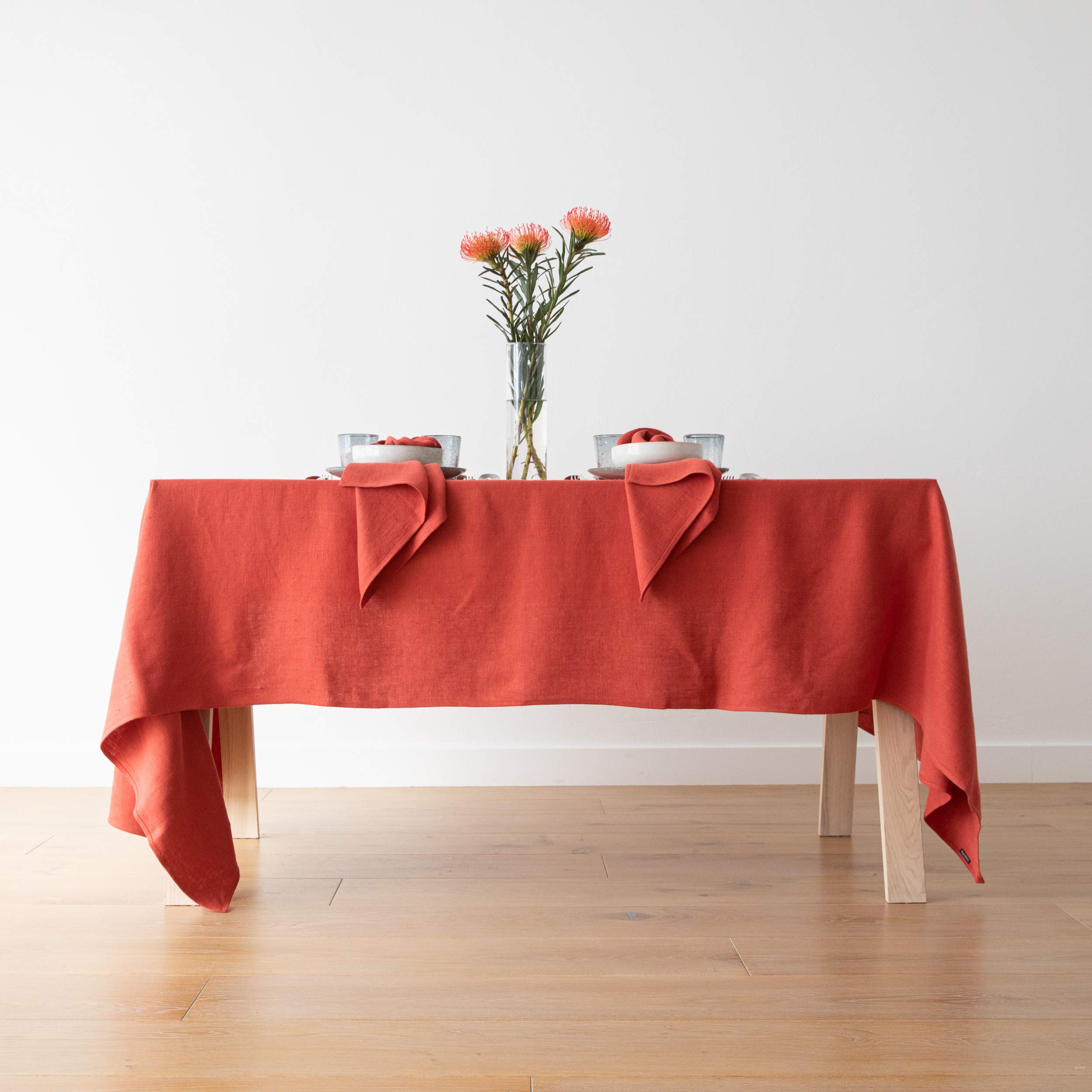 Linenme Lara Serviettes en Papier, Lot de 4, Orange