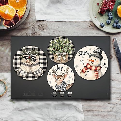 Miniatura 206 de Juego de 4 fundas redondas familiares para quemadores de estufas, 2 piezas de 8 pulgadas y 2 piezas de 10 pulgadas, fundas para quemadores de estufa