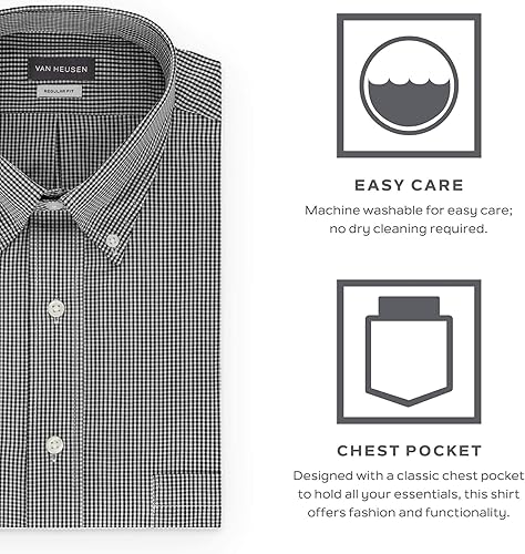 Miniatura 6 de Van Heusen Camisa de vestir de sarga de ajuste regular con cuello abotonado para hombre, exclusiva de Tienda