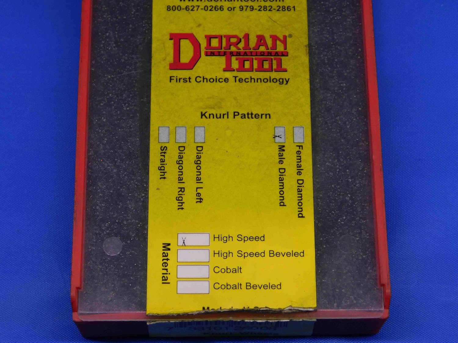 Dorian Tool OM-20-HS-CP HSS Male Diamond KNURLING Wheel 1" X 3/8 X 5/16 SPACERS - BR6397BC4