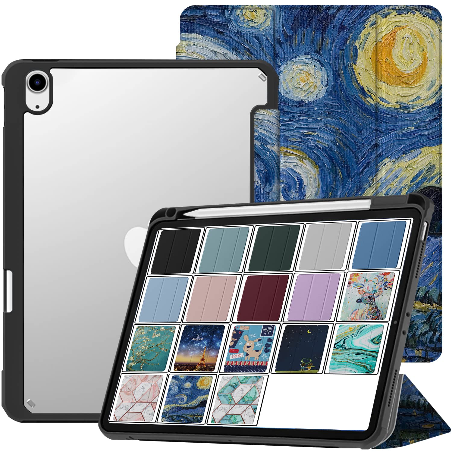 DuraSafe Cases for iPad Air 6 2024 11" Air 5 2022 Air 4 2020 10.9" [ Air 4th Air 5th 6th 11th ] A2316 A2324 A2325 Shock Absorbing Design with Dual Stand Pencil Holder Cover - Starry Night Print (B09LR72B2Q) Amazon Price History, Amazon Price Tracker