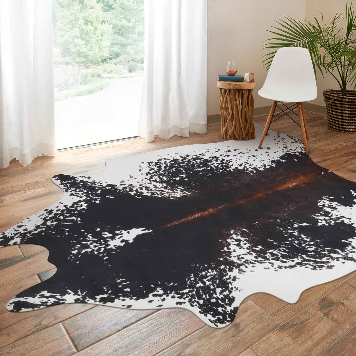 Lahome Faux Cowhide Area Rug 55x62 Inch Cow Print Rugs
