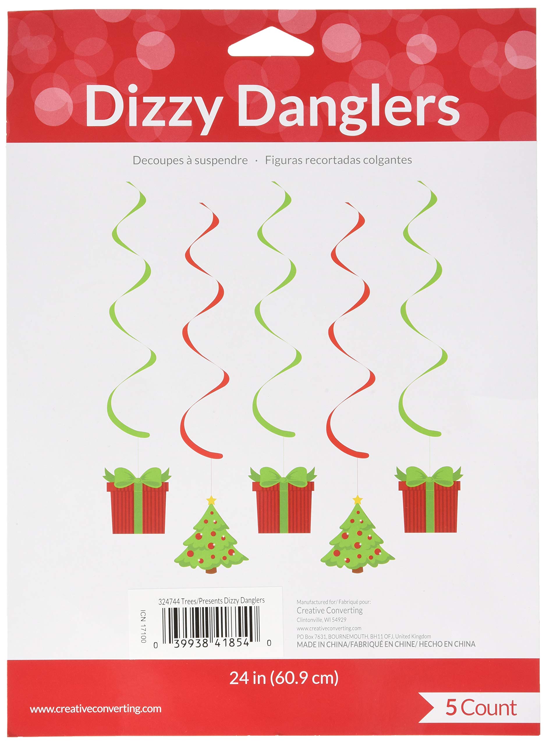 Creative ConvertingTrees/Presents Dizzy Danglers Party Supplies, Multicolor