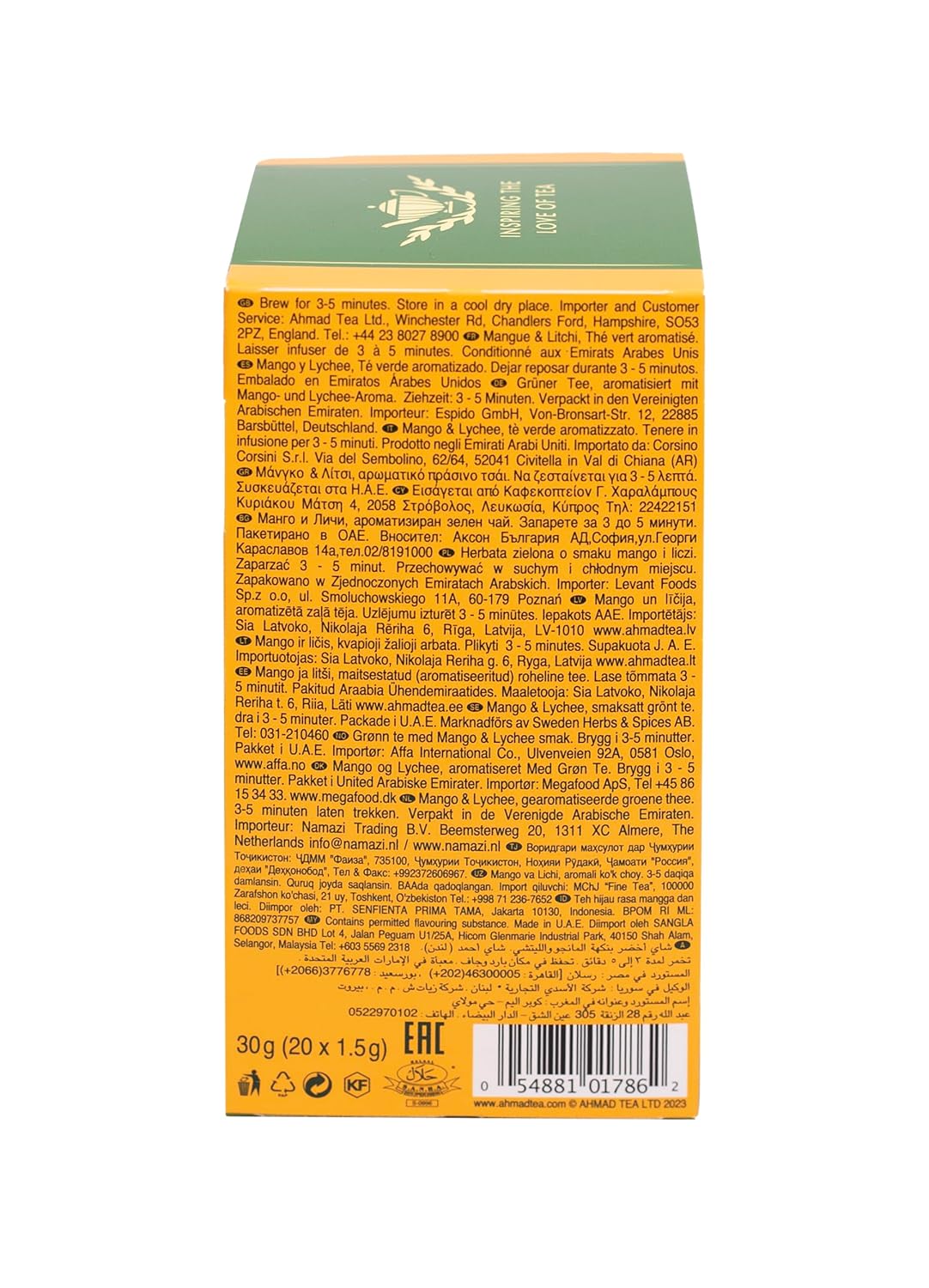 Ahmad Tea Mango & Lychee Flavored Green Tea