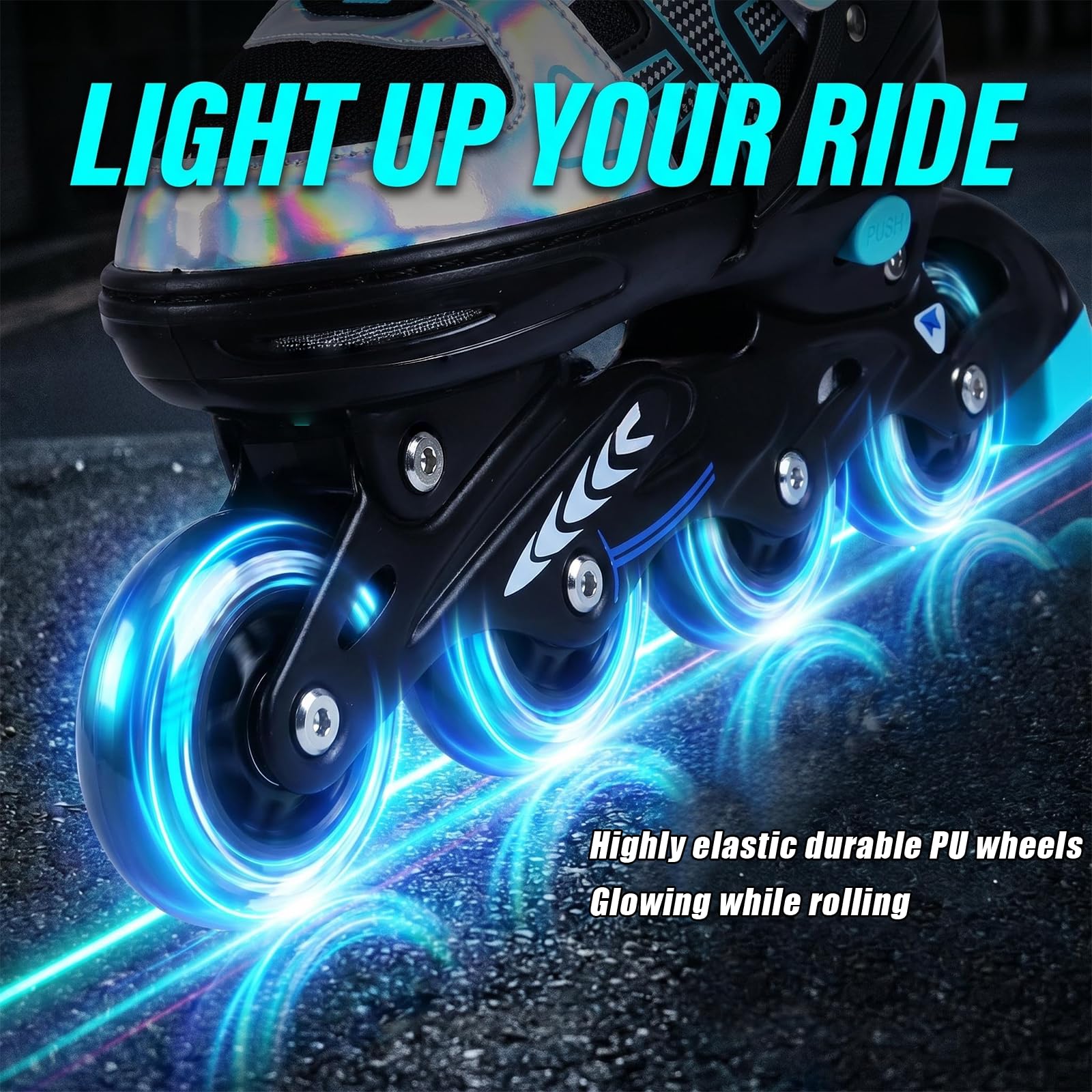 Kids Inline Skates - Adjustable Roller Skates for Girls Boys Teen Adult