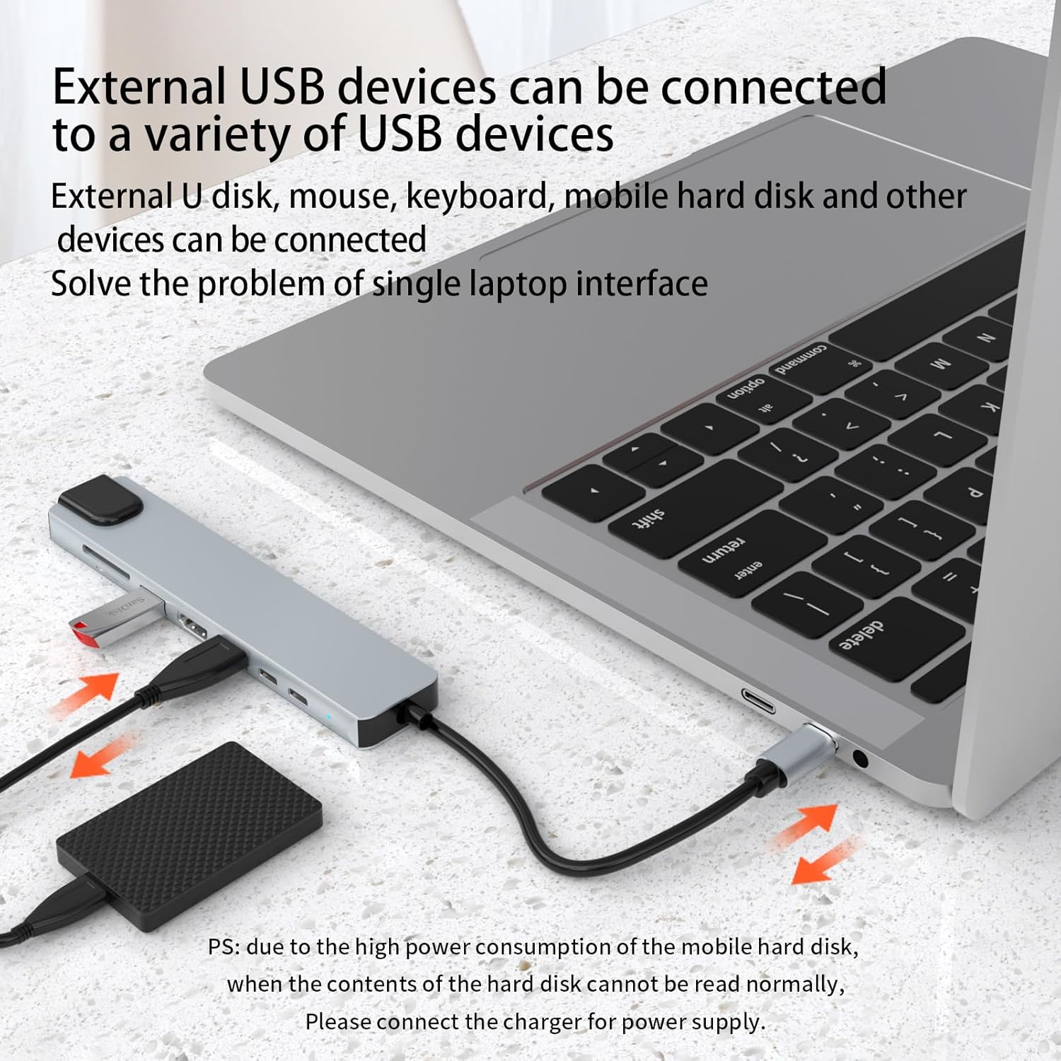 Vortex TW8A 8 in 1 USB-C Extension Hub Aluminum Alloy/ABS Blue Multiport Adaptor