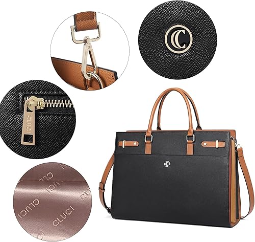 Miniatura 5 de CLUCI Briefcase for Women Leather Laptop 15.6 Inch Business Ladies Work Computer Tote Bags