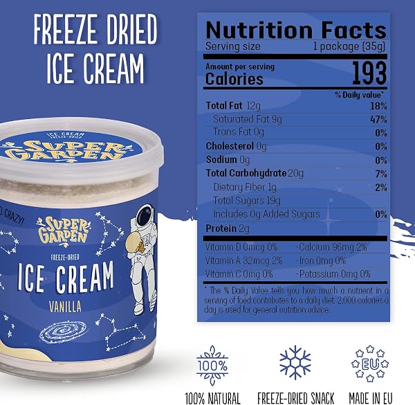 Super Garden Freeze-Dried Vanilla Ice Cream - Freeze-Dried Sweets Limited Edition - Delicious Astronaut Food - Freeze-Dried Sweets (35g) - 2