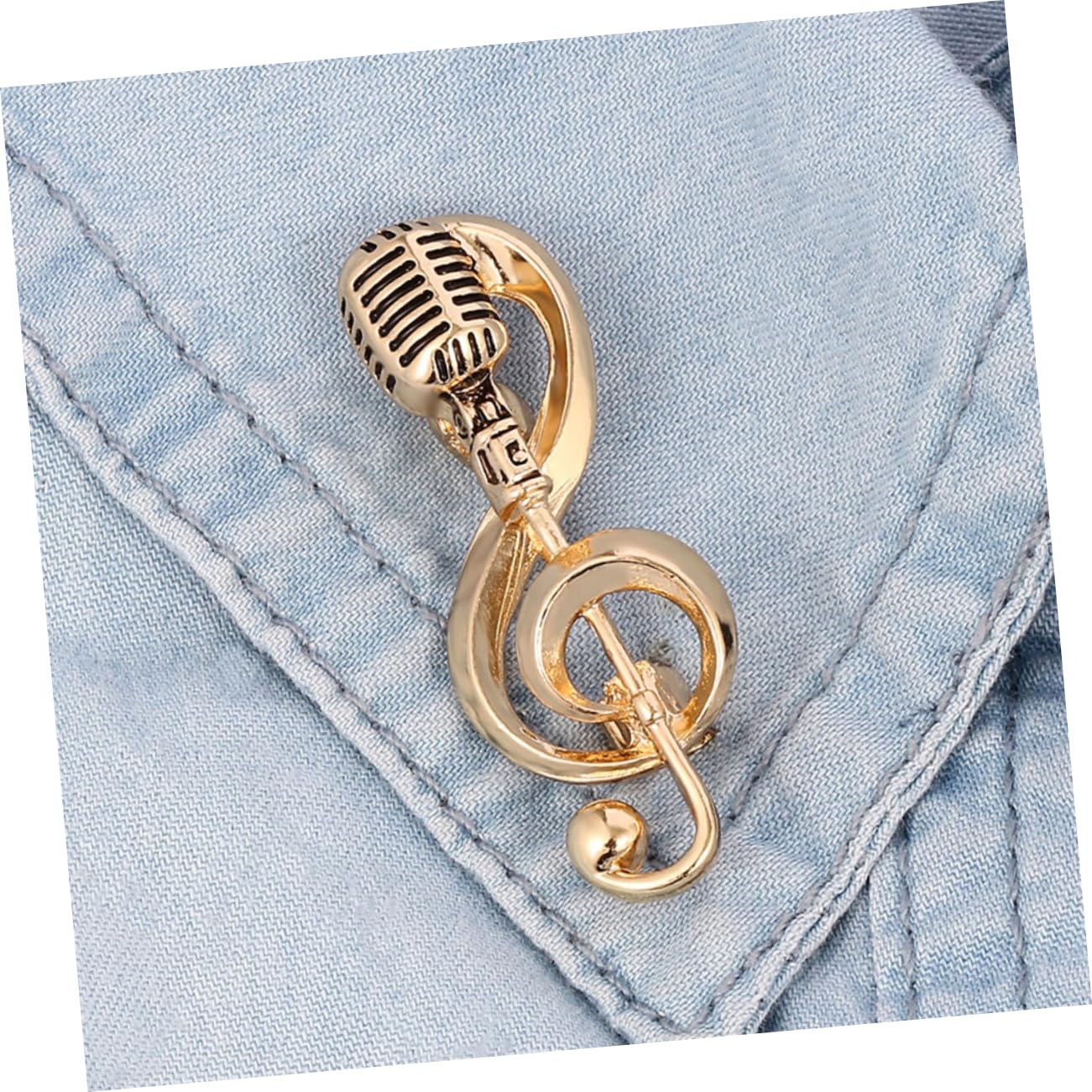 Adesivi per Piastre in Acciaio Microfono Donne Accessori Classici Accessori per la Fascia Europea e Americana Fascifica della retrò DECARE Musica A ZINCI