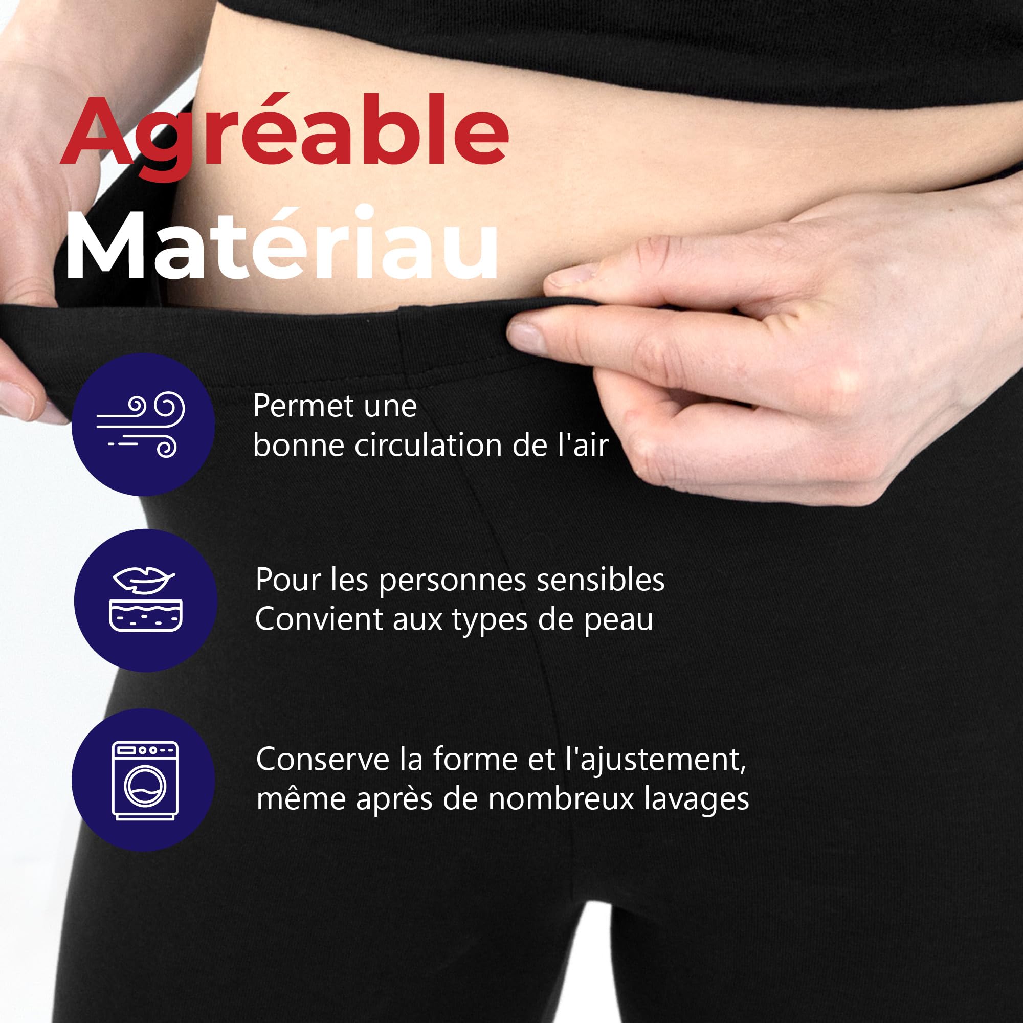 Ströebele SES Pantacourt 3/4 en coton pour femme Noir - Noir