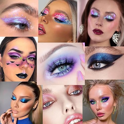 Miniatura 5 de Delineador de ojos con diamantes de larga duración, impermeable, con purpurina, gel camaleón, delineador de ojos y sombra de ojos, a prueba de