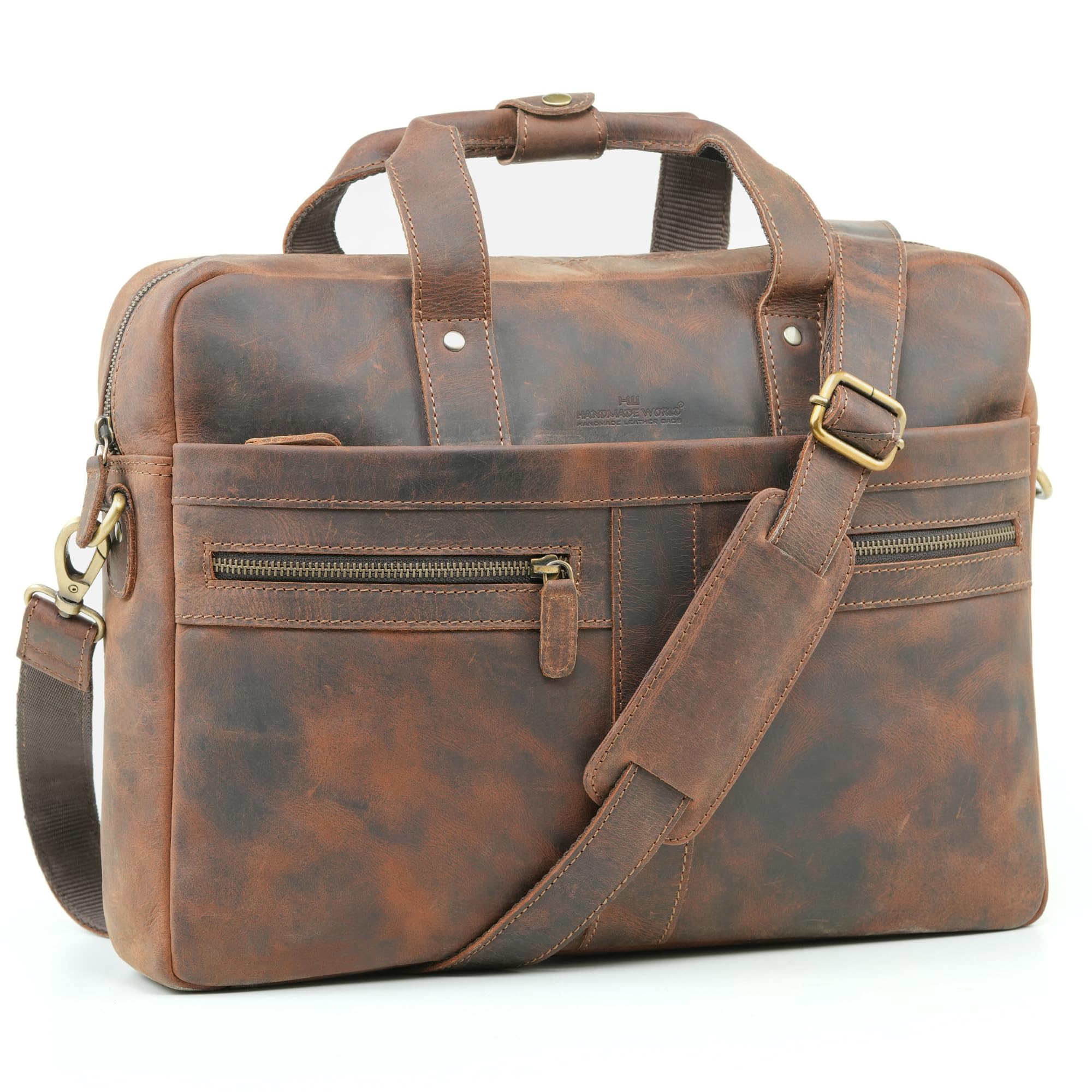 Handmade World Leather Laptop Briefcase Bag For Men The Eminent Fits 17 Inch Computer Messenger For Business Office