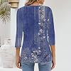 Blusas de manga 3/4 para mujer, casuales, cuello redondo, camisetas lindas, holgadas, de moda 7