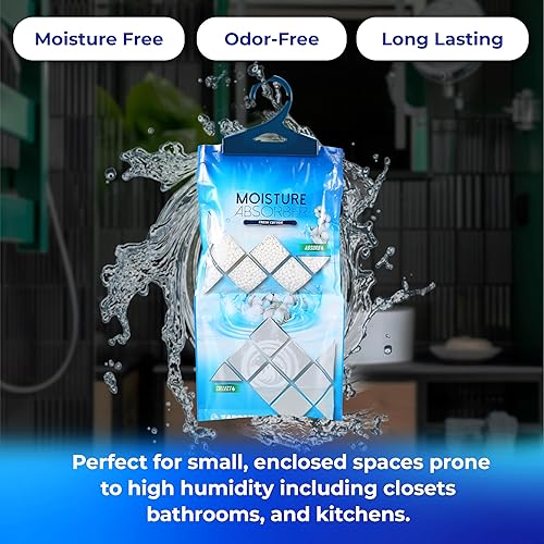 Miniatura 5 de Absorbedor de humedad colgante de algodón fresco de 10.6 onzas  Bolsas absorbentes de humedad para baño, armario, cocina y vehículos  Elimina la