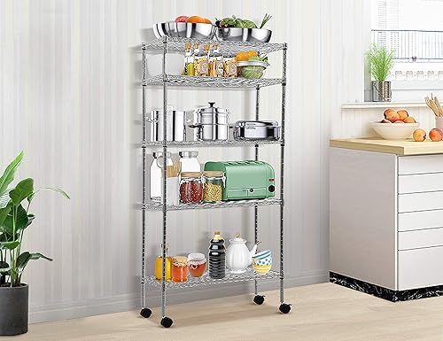 Vista 11 de Estantes de almacenamiento de garaje para almacenamiento, estantería organizadora de alambre de metal, estantes de almacenamiento de acero de 5/6