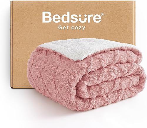 Bedsure Manta Sherpa para sofá Manta mullida, suave y acogedora para la cama, manta de vellón gruesa y cálida para todas las estaciones, rosa Bedsure Manta Sherpa para sofá Manta mullida, suave y acogedora para la cama, manta de vellón gruesa y cálida para todas las estaciones, rosa