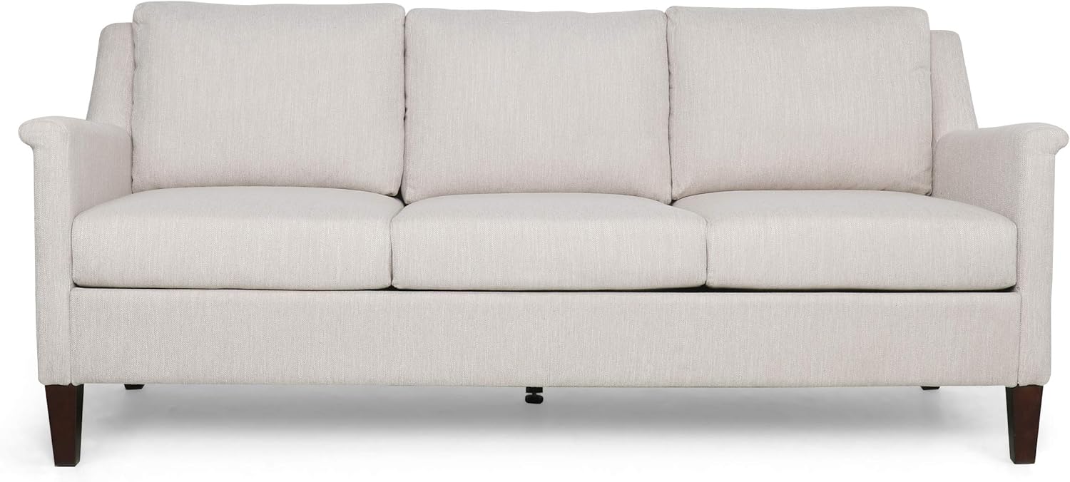 Christopher Knight Home Dupont 3 Seater Sofa, Beige + Espresso Home & Kitchen