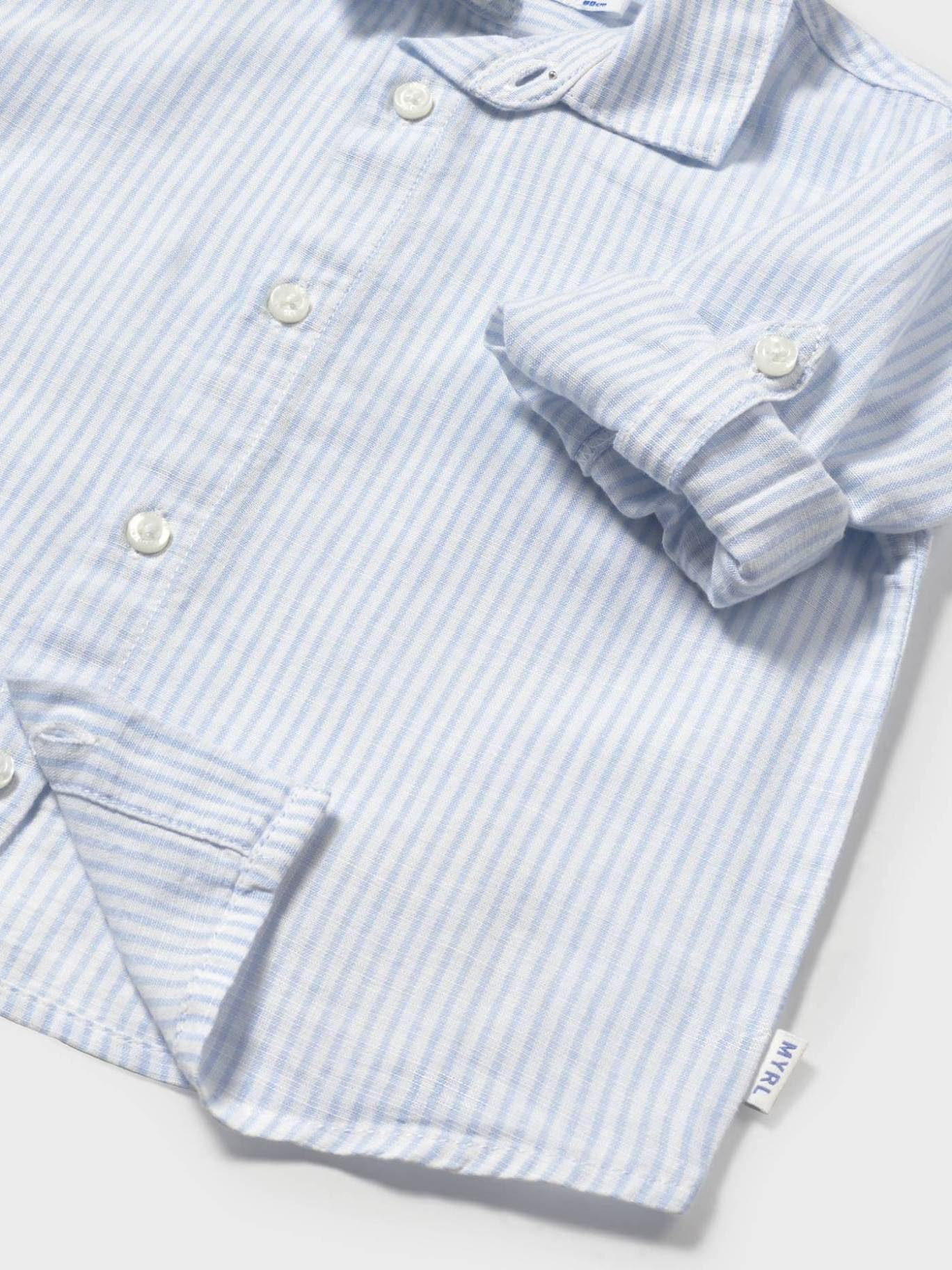 Mayoral Camisa m/l Lino c/Camisero para bebé niño 12 Meses (80cm)