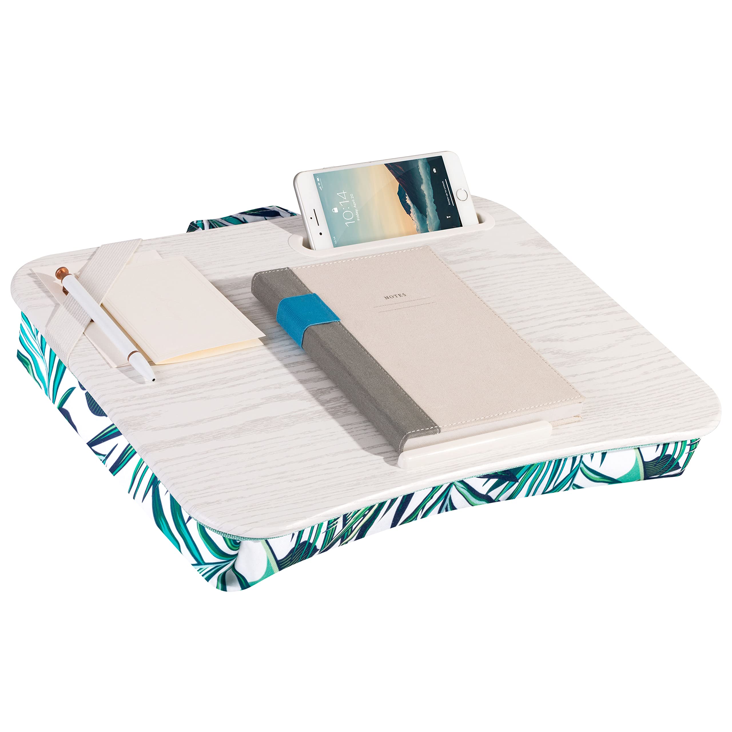 LapGearDesigner Lap Desk with Phone Holder and Device Ledge - Tropical Palm Leaves - Fits up to 15.6 Inch Laptops - Style No. 45427