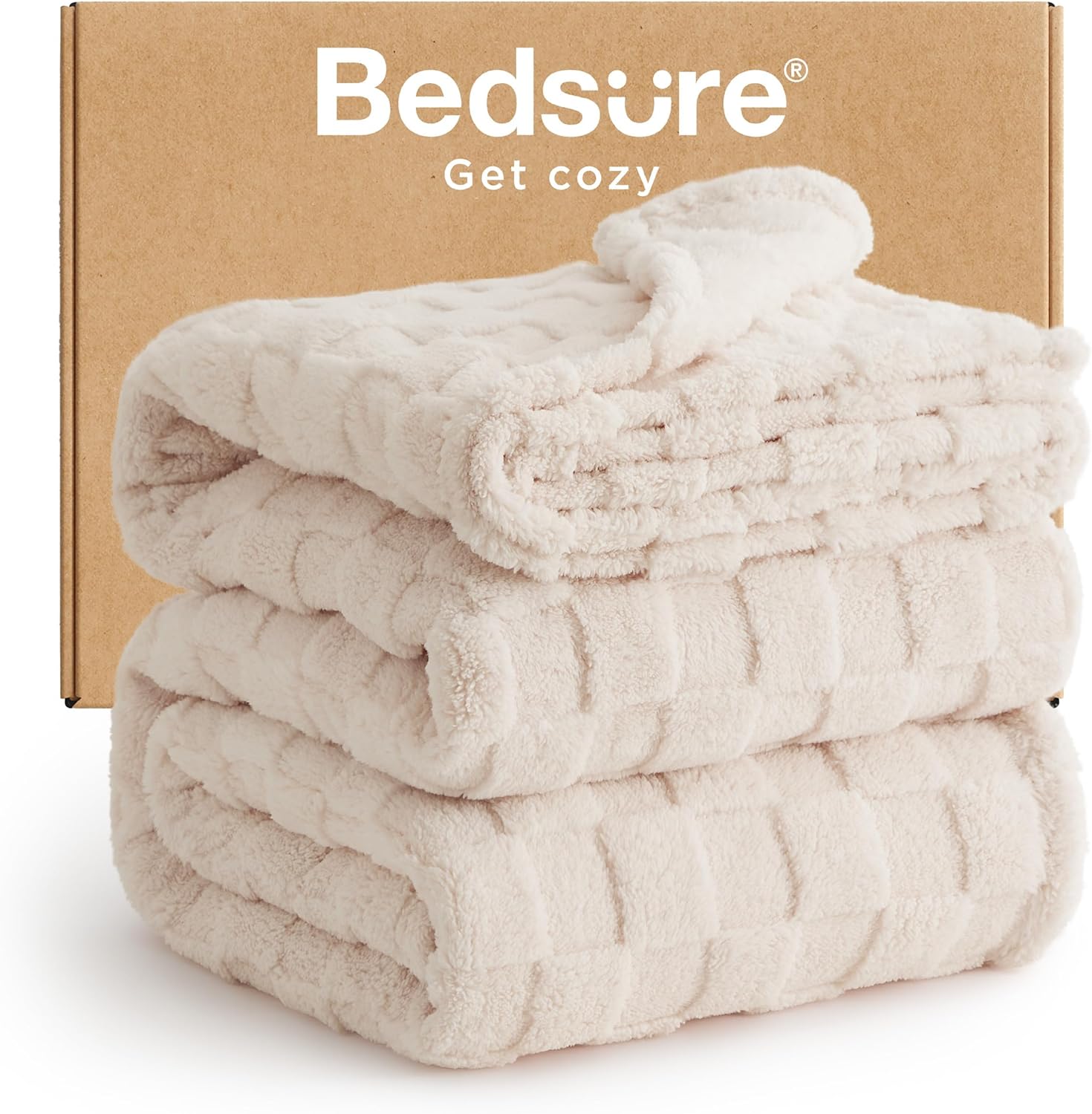 Bedsure GentleSoft King Size Blanket for Bed - Super Soft Cozy Blankets for Women Men Girls, Large Fuzzy Fleece Throw for Bedroom Decor, Light Beige,108x90 Inches Light Beige King (108" x 90")