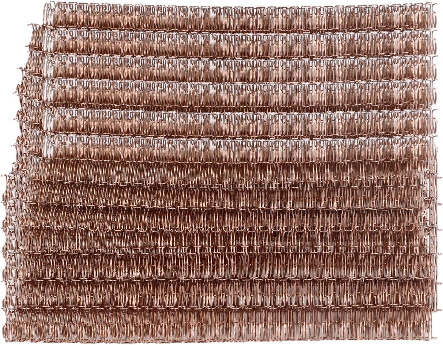 Cryfokt 100Pcs Double Loop Wire Binding Spines 3:1 Pitch 34 Loop Loop Binding Wires 100 Sheet Capacity Metal Inner Wire 12.7mm Diameter Set Kit for A4 Paper, Nylon Coating (Rose Gold)