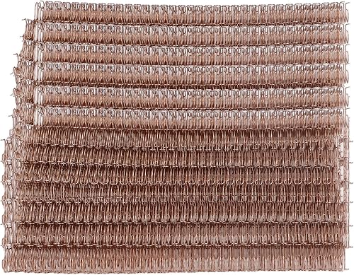 Double Wire Binding Spine 12.7mm 3:1 Pitch, 100 Pack Rose Gold Metal Inner Wire 