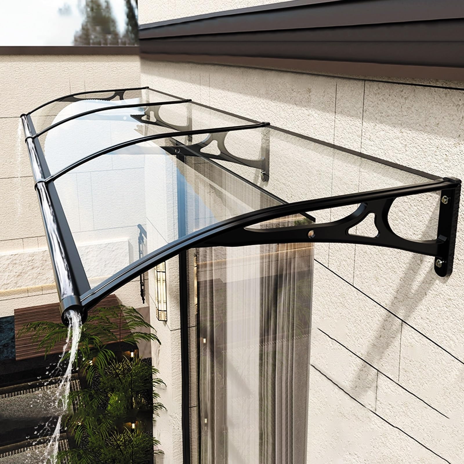 GJMSSMY Aluminum Door Canopy, Outdoor Entrance Awning, Rain Protection, Sun Shade, Snow & Rain Shelter, Weatherproof Overhang, 80cm x 150cm