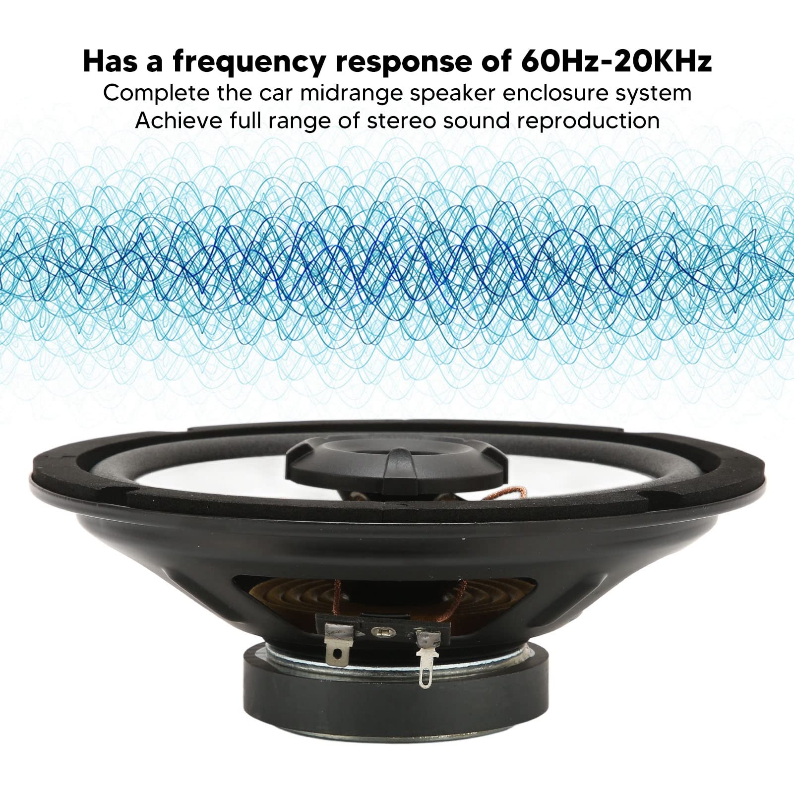 Subwoofer per Auto da 600 Watt, Altoparlanti per Auto da 6 Pollici, Altoparlante per Subwoofer per Auto da 4 Ohm Altoparlanti Coassiali Midrange Nero per Sistemi Audio per Auto