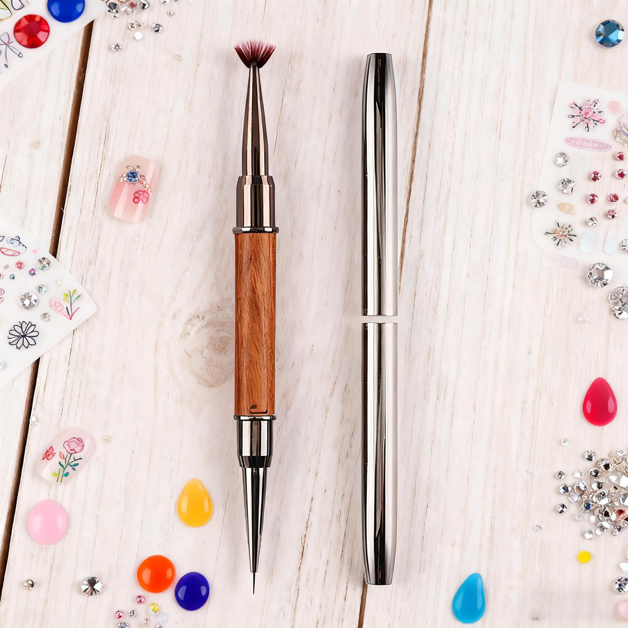 2 Pcs Nail Dotting Tools Double-Head Multi-function Nail Art Brushes Drawing Pen for Na-il Design Striping Na-il Art — view 3