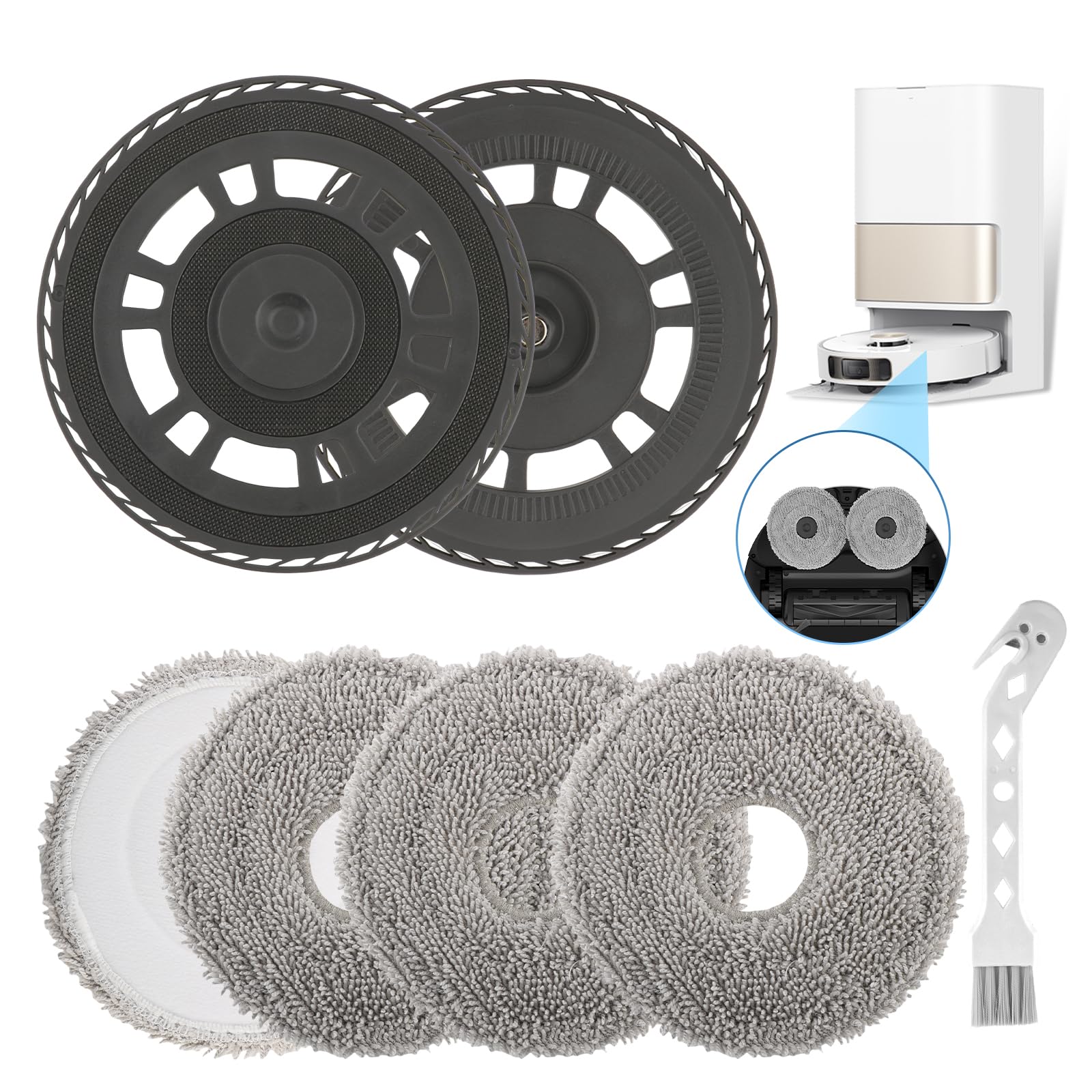 Soporte de Trapeador para Dreame L10S Pro Ultra Heat/L10S Ultra Gen 2 Lavable y Reutilizables Paños de Fregona para Dreame L20/L40/X40/X30/Mova E30 Ultra/X40 Master Robot Aspirador Accesorios xx