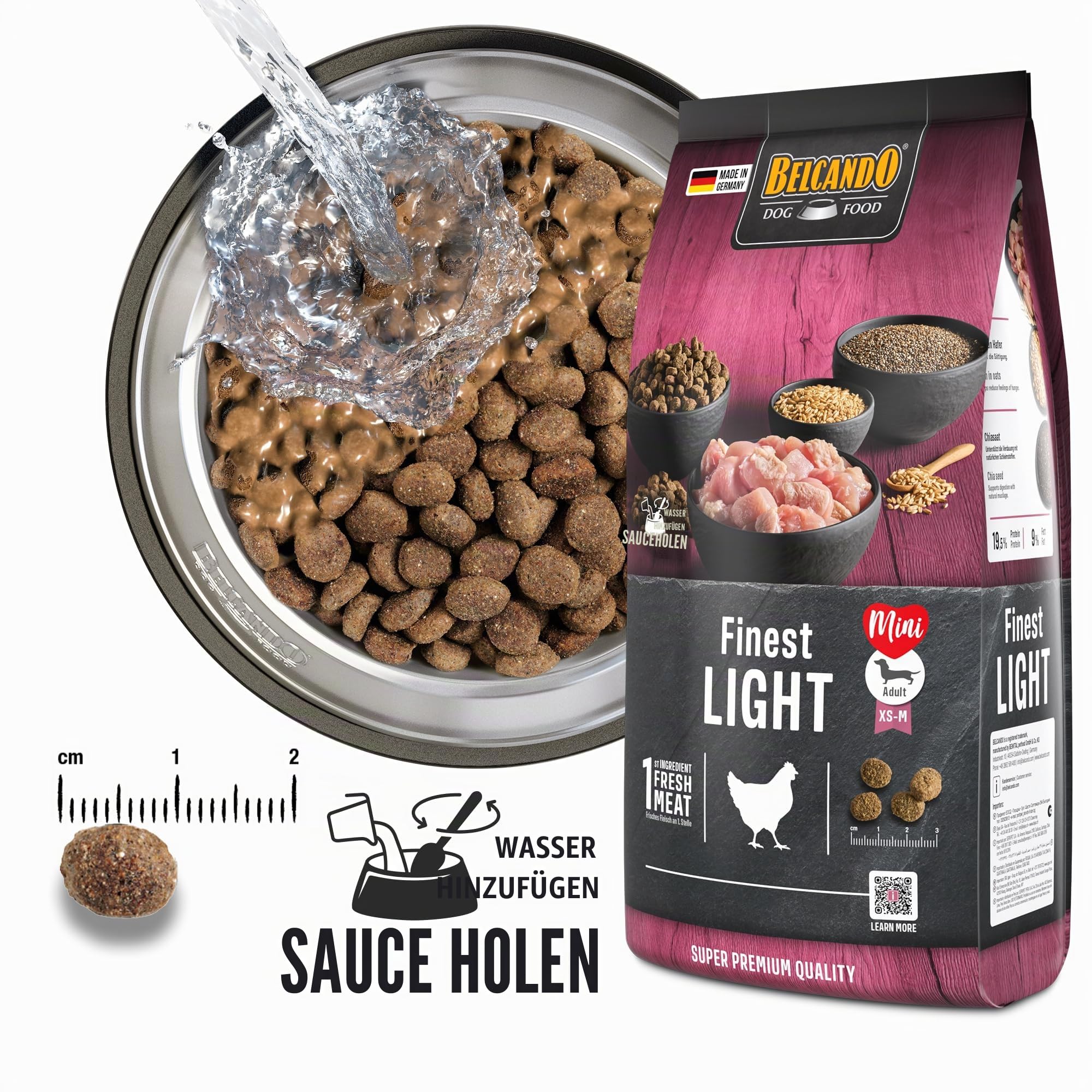 BELCANDO Finest Light [12,5 kg] Hundefutter | Trockenfutter für kleine & übergewichtige Hunde | Alleinfuttermittel für Hunde ab 1 Jahr