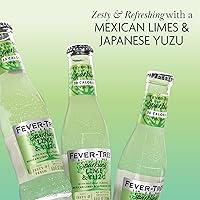 Vista 4 de Fever-Tree Sparkling Lime & Yuzu - Mezclador de soda prémium para cócteles y cócteles sin alcohol, botellas de 6.8 onzas líquidas, paquete de 24