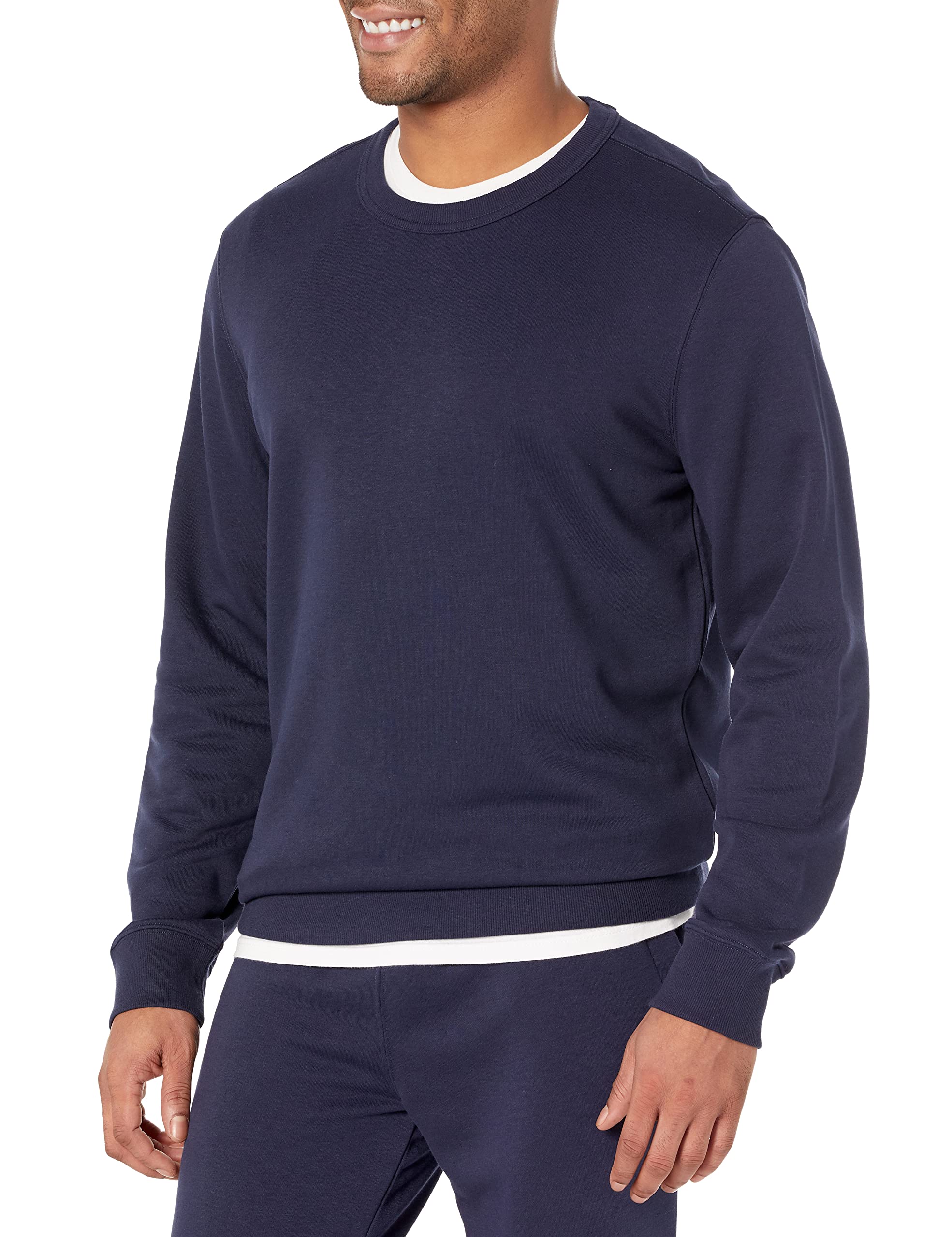 Amazon Essentials Men's Lightweight French Terry Crewneck Sweatshirt (Available in Big & Tall), Navy, XL