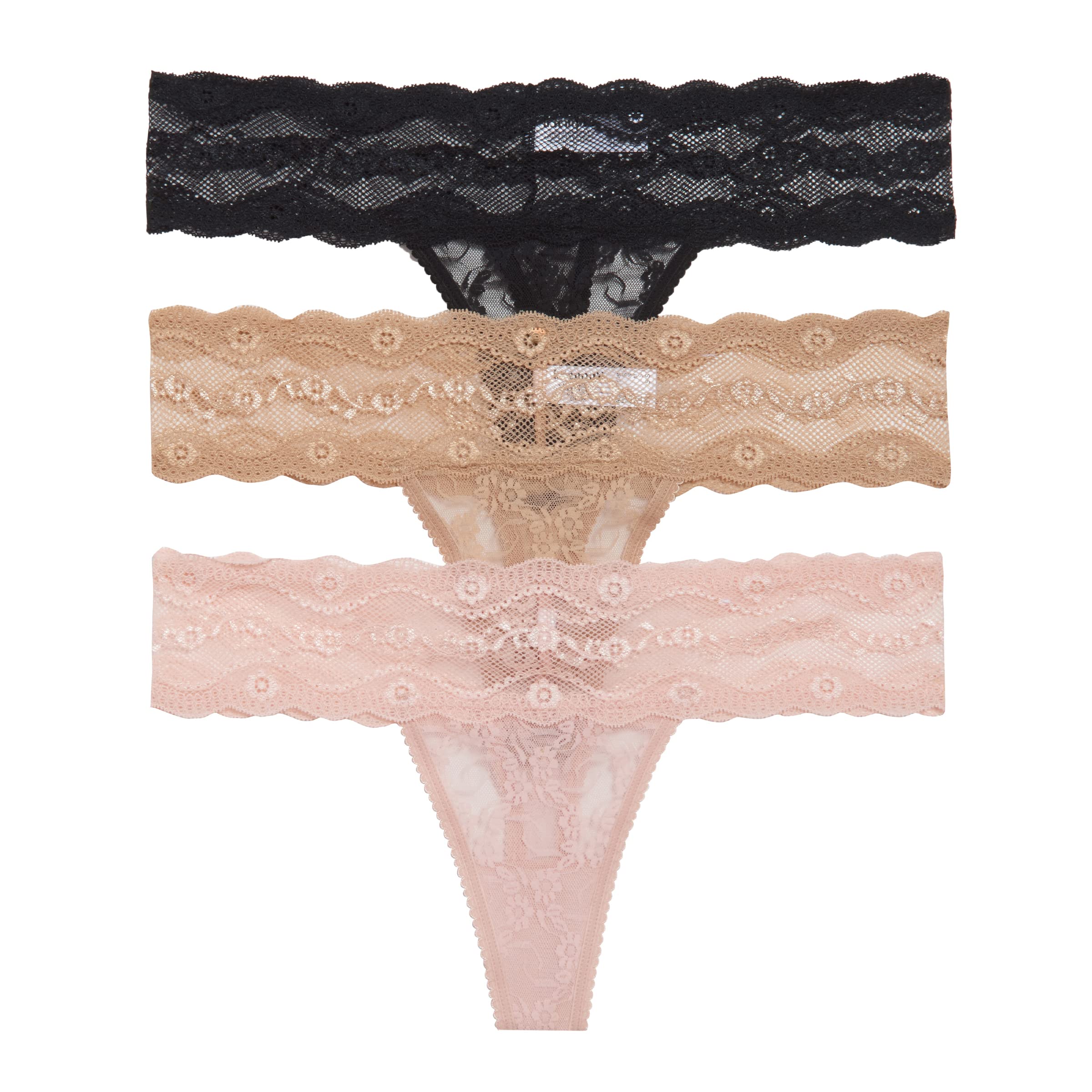 b temptd womens Lace Kiss Thong Panty 3 Pack