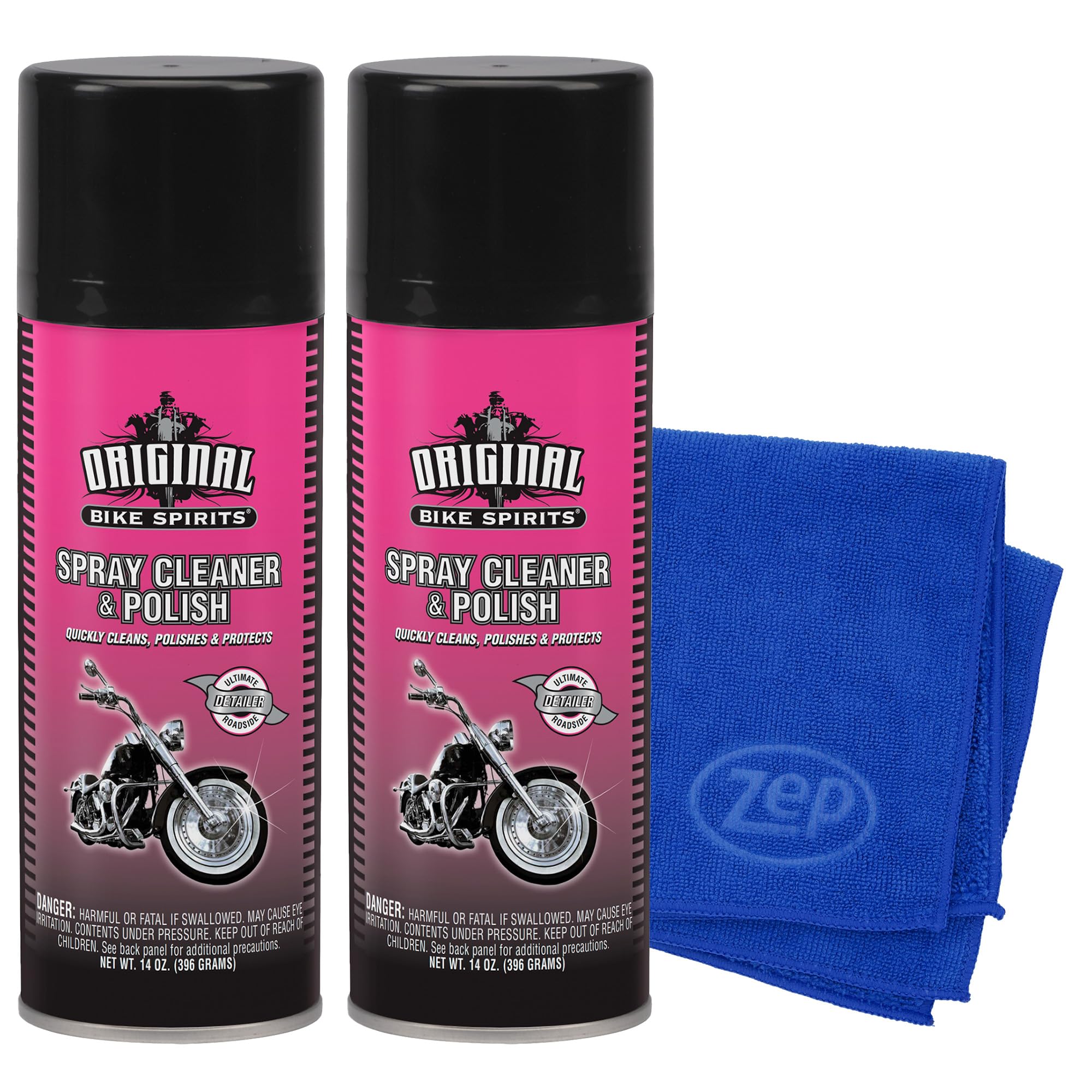 Bike Spirits Spray Cleaner and Polish with microfiber rag