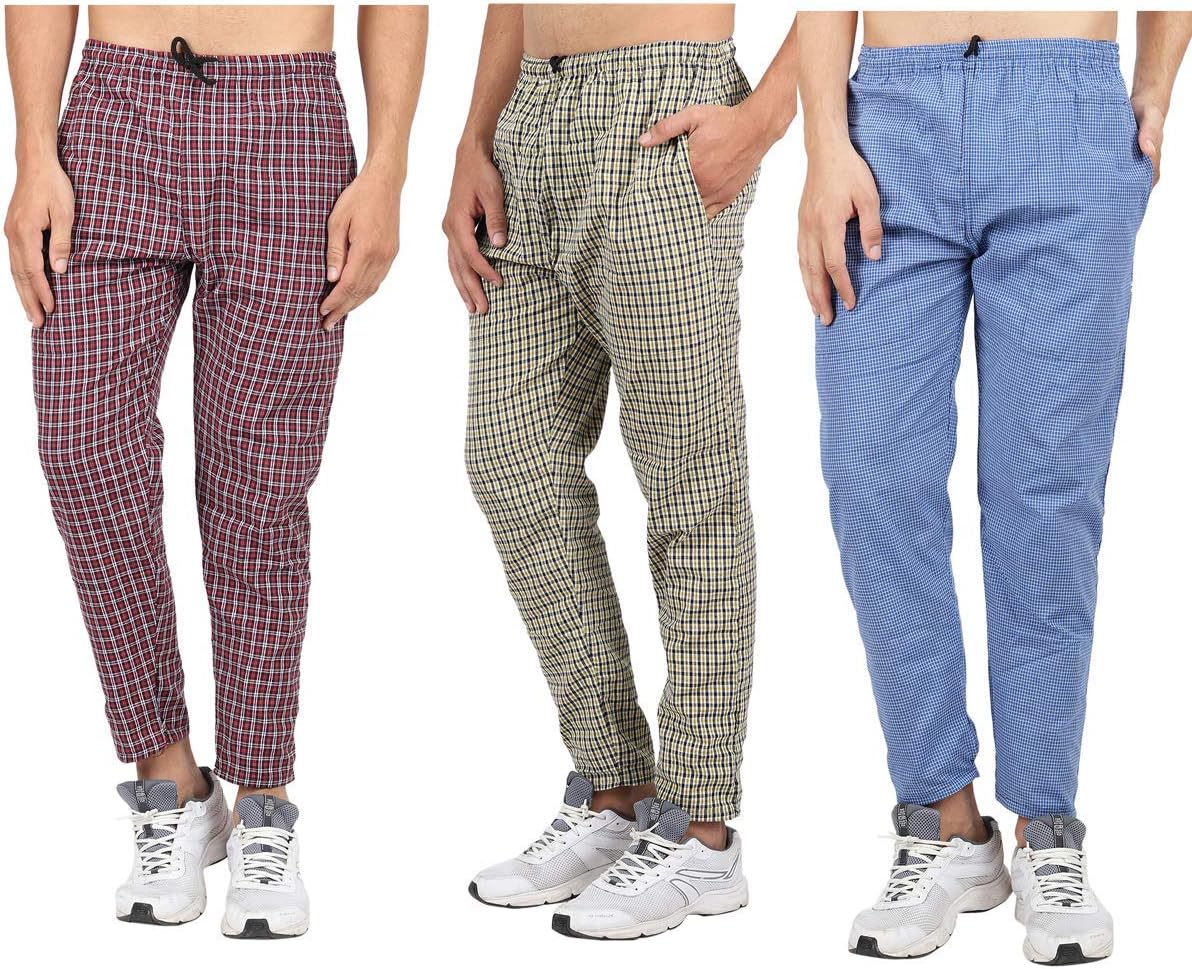 GenericMen's Cotton Checkered Pajama,