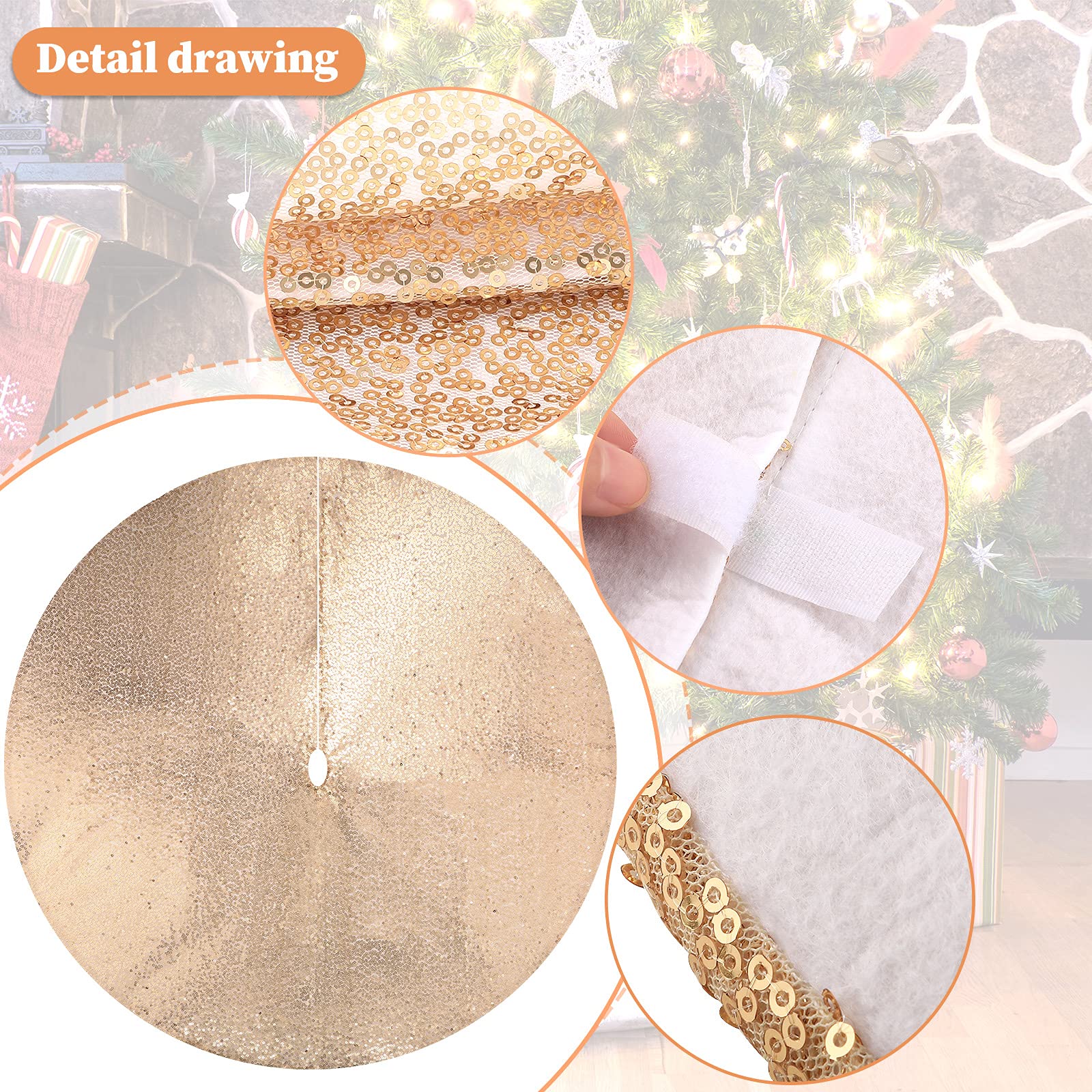 Jupe De Sapin En Saule Doré - 70x28 Cm - Cache-support élégant Pour Noël