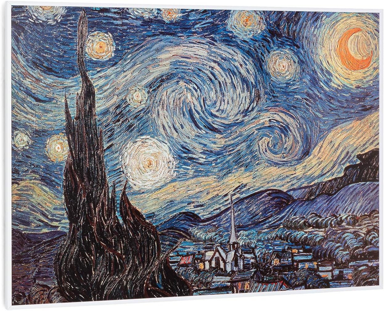 Klarstein Wonderwall Air Art Smart - Calefactor bajo consumo panel, Panel radiante con WiFi, Calefacción eléctrica bajo consumo con control por app, 500 W, 10 m², 80 x 60 cm, noche de estrellas
