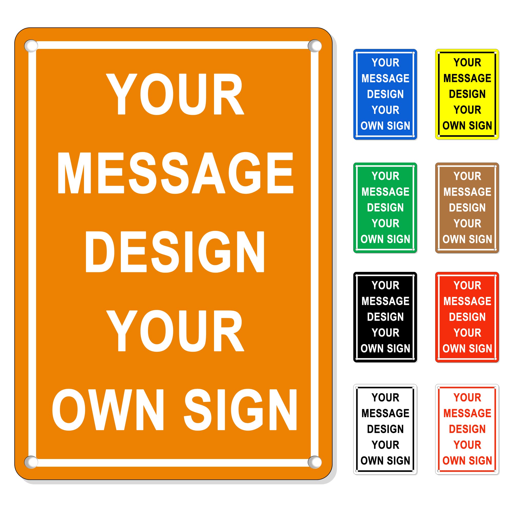 Custom Metal Sign Outdoor 14”x10”, Personalized Sign for Home, Aluminum Sign Customized for Delivery, Gate, Dock, Garage, Make Your Own Sign Custom(Vertical)