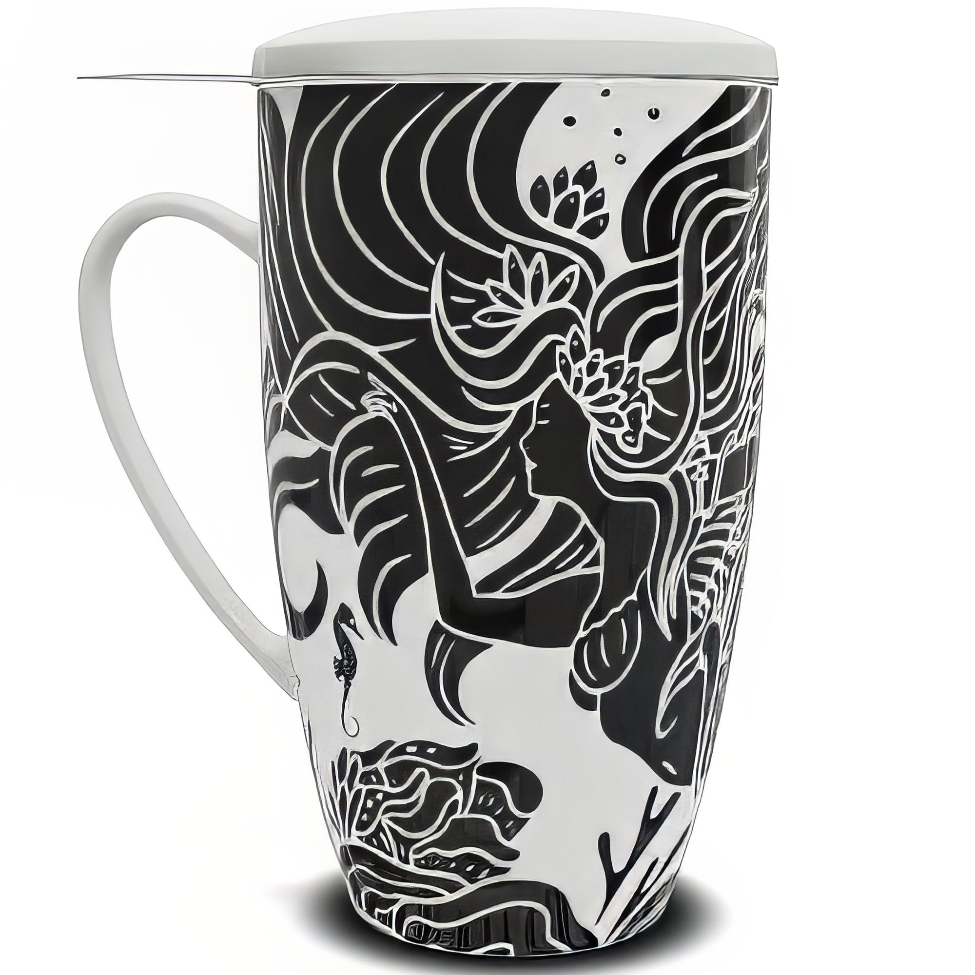 Greenline GoodsMermaid Boho - Ceramic Mug with Lid and Infuser