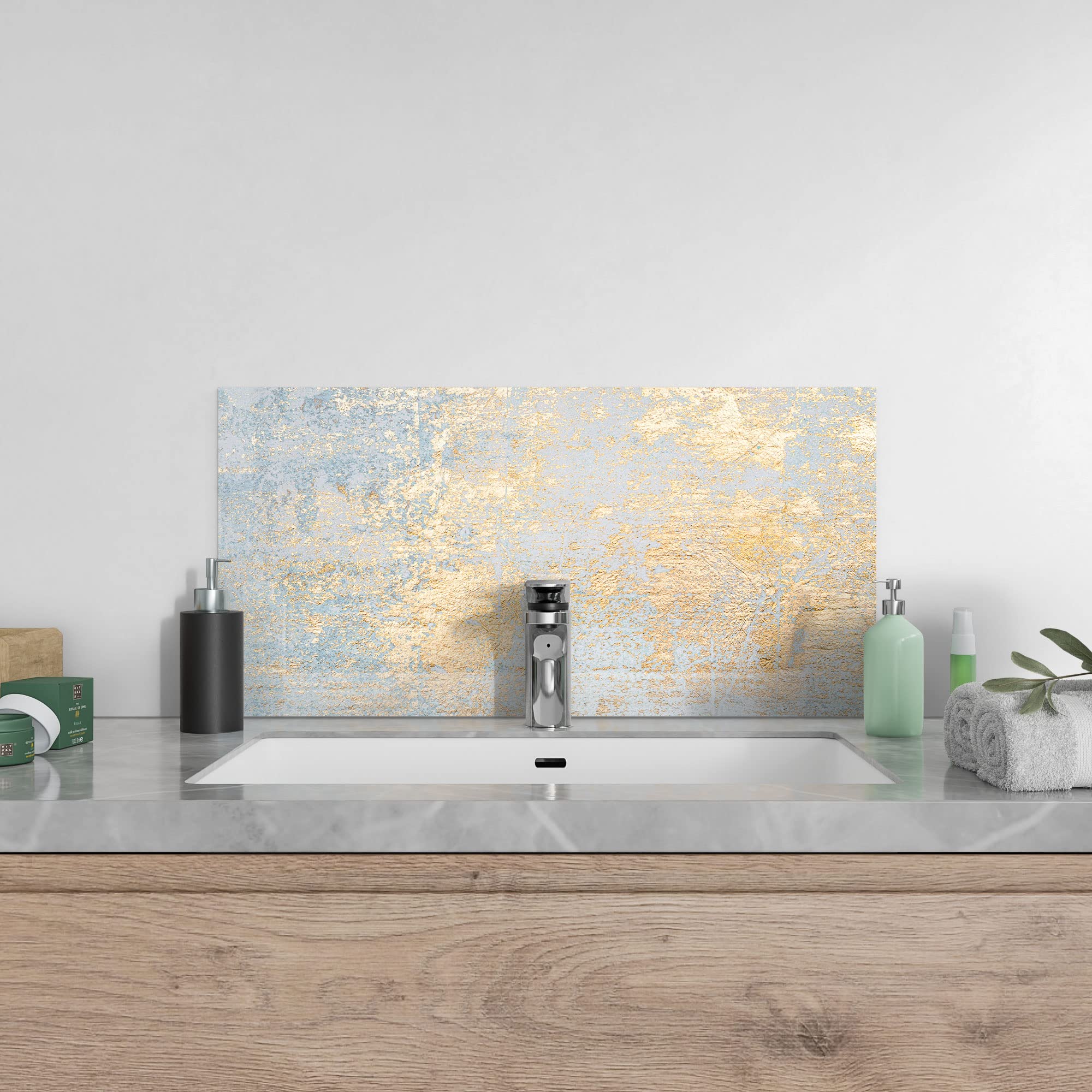 DEQORI Crédence De Cuisine En Verre - Motif étagère à épices