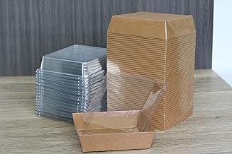 Cupcake Boxes 50 Count Food Containers With Anti-fog Lids Square Bakery Waxed Box To Go Lunch Container For Gift Giving Pastry Boxes With Window Cookie Cake Sandwich Clear Containers Strawberry Macaron Boxes Take Out Containers Disposable Sturdy Treat Box Paper Charcuterie Boxes with Clear Secure Lids, Square Disposable Food Containers Bakery Boxes